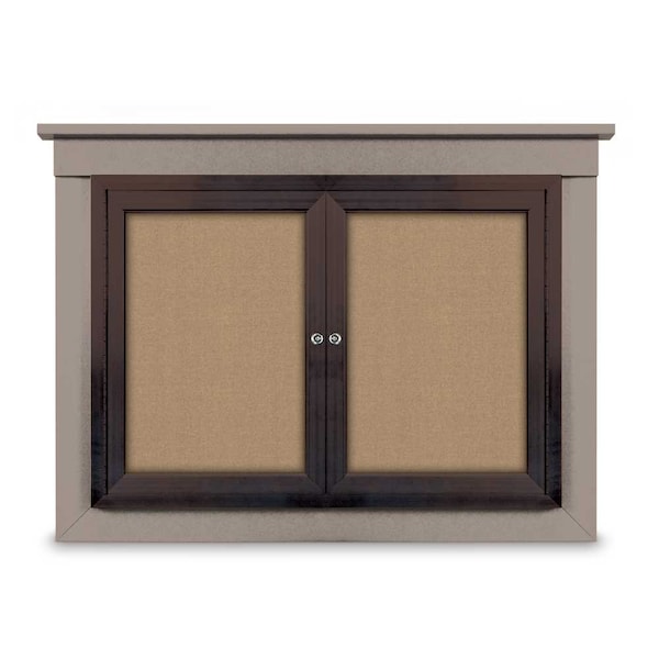 United Visual Products 36"x36" 1-Door Enclosed Letterboard, Black Felt/Lt Oak UV2623O-LTOAK-BLACK - main